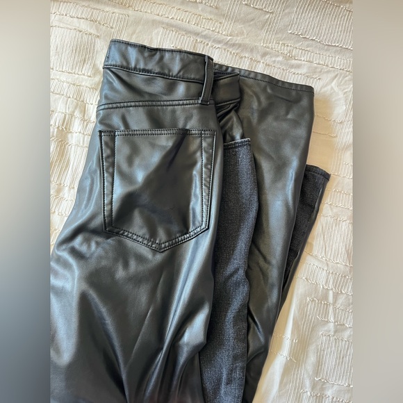 A&F size 30 mixed fabric leather jean pant - Picture 2 of 4